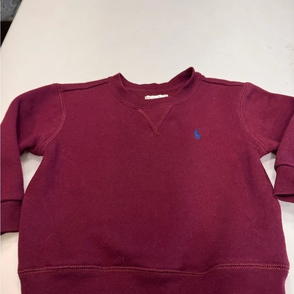 Ralph Lauren Lot Of 2 Toddler Tee Shirt & Sweatshirt Sz 18MOs